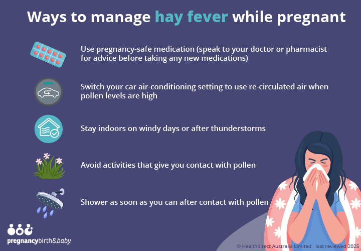 Ways to manage hay fever while pregnant.