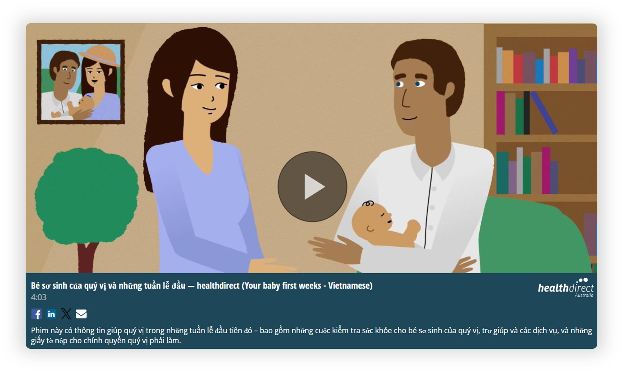 Vietnamese translation of the Your baby in the first few weeks video by Pregnancy birth and baby